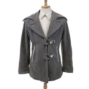 Murphy & Nye Mens Wool Single Breasted Collared Overcoat Gray Size XL